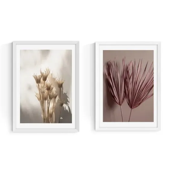 Set of 2 Framed Prints - Botanical Design
