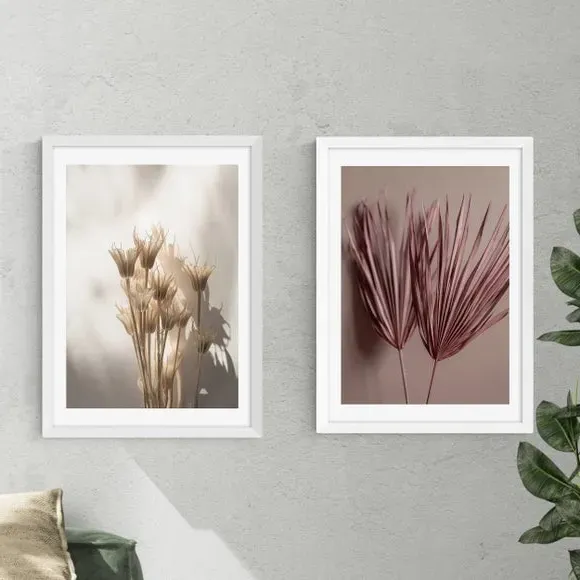 Set of 2 Framed Prints - Botanical Design