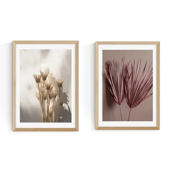 Set of 2 Framed Prints - Botanical Design