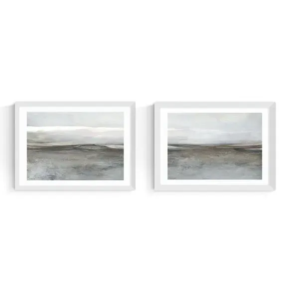 Set of 2 Landscape Prints - Brown, Paper