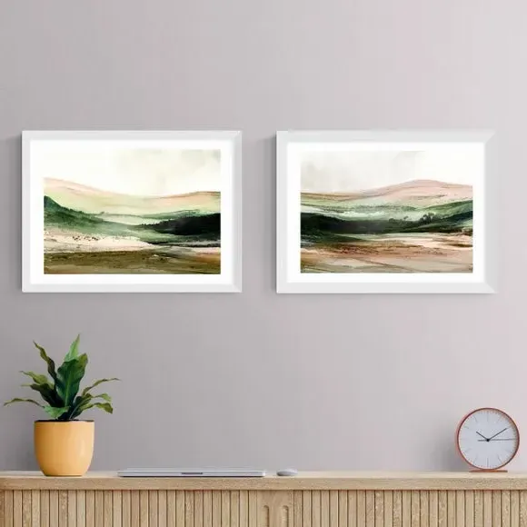 Set of 2 Landscape Prints - Green