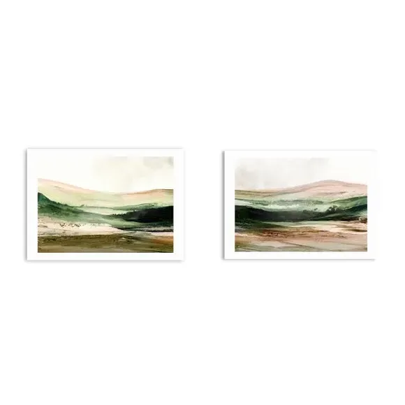 Set of 2 Landscape Prints - Green