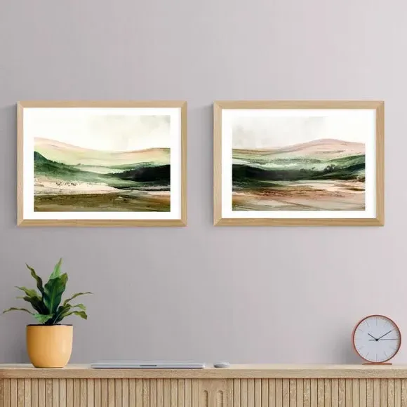 Set of 2 Landscape Prints - Green