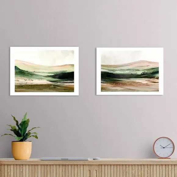 Set of 2 Landscape Prints - Green image