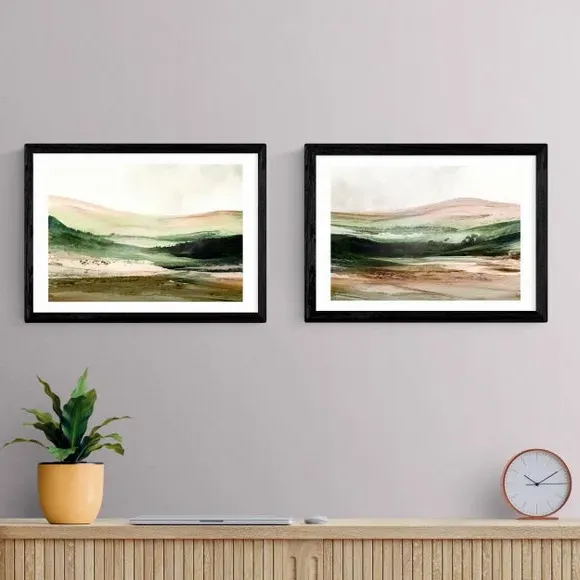 Set of 2 Landscape Prints - Green