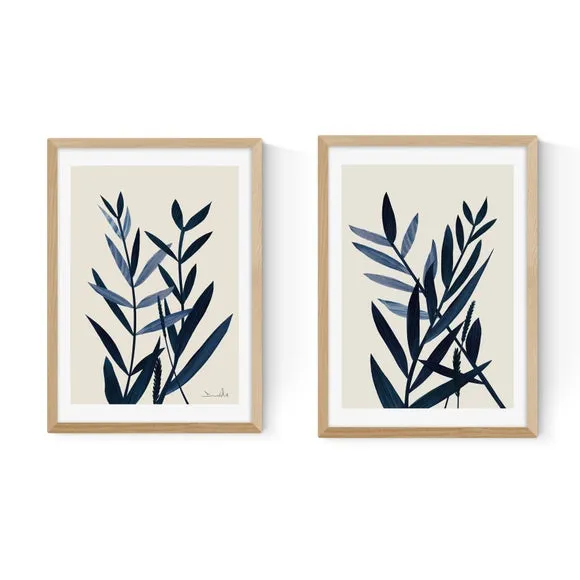 Set of 2 Plant Prints - Green, Paper
