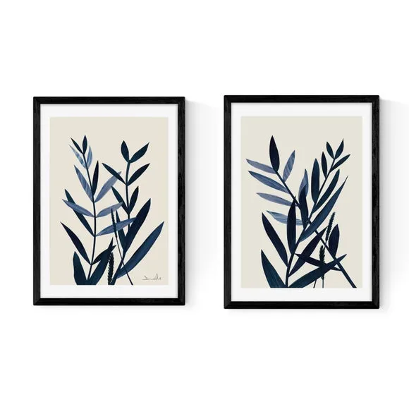 Set of 2 Plant Prints - Green, Paper