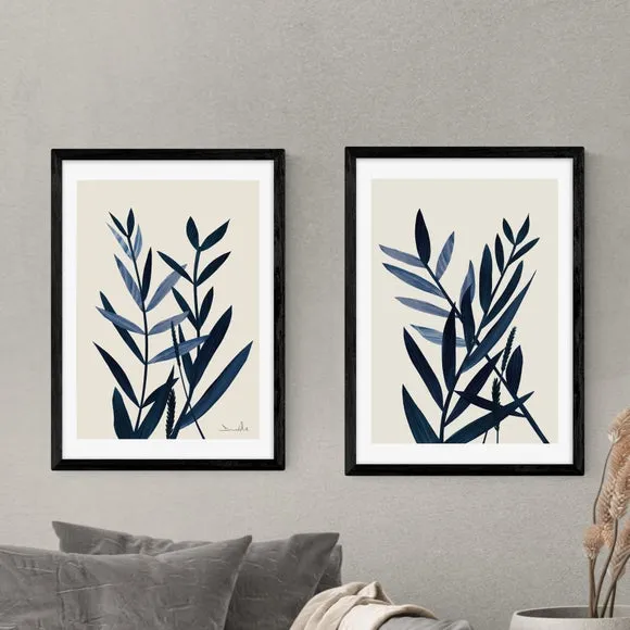 Set of 2 Plant Prints - Green, Paper