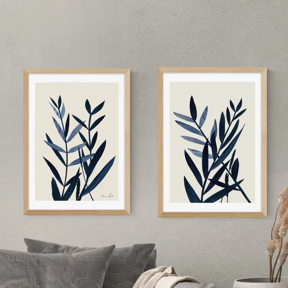 Set of 2 Plant Prints - Green, Paper
