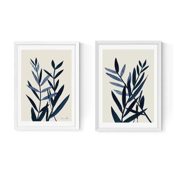 Set of 2 Plant Prints - Green, Paper