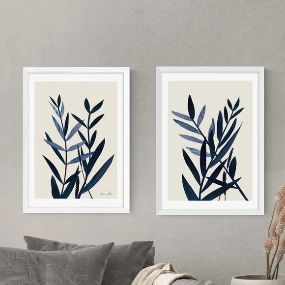 Set of 2 Plant Prints - Green, Paper