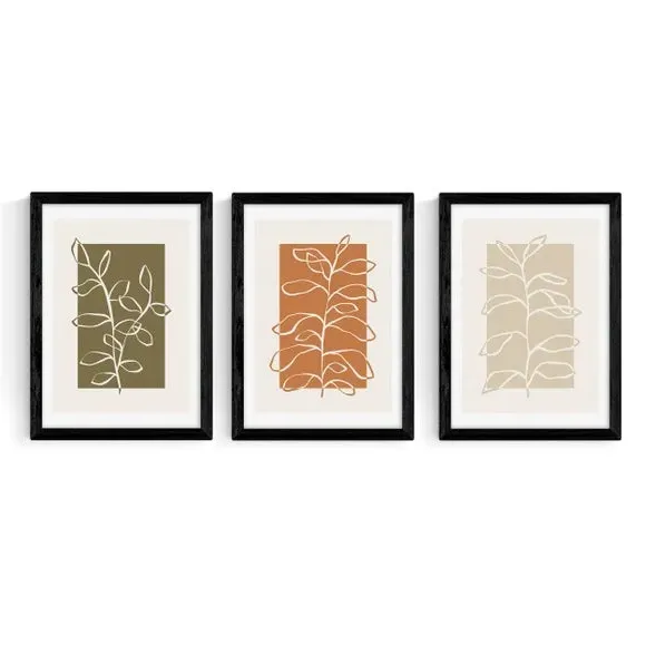 Set of 3 Botany Wall Prints - Multicolor
