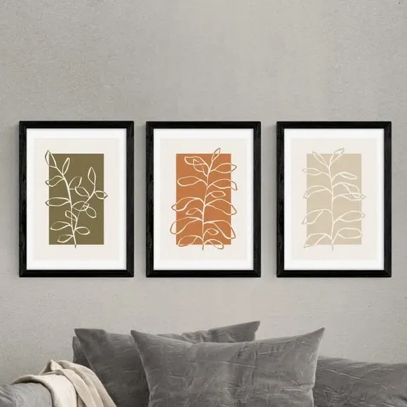 Set of 3 Botany Wall Prints - Multicolor