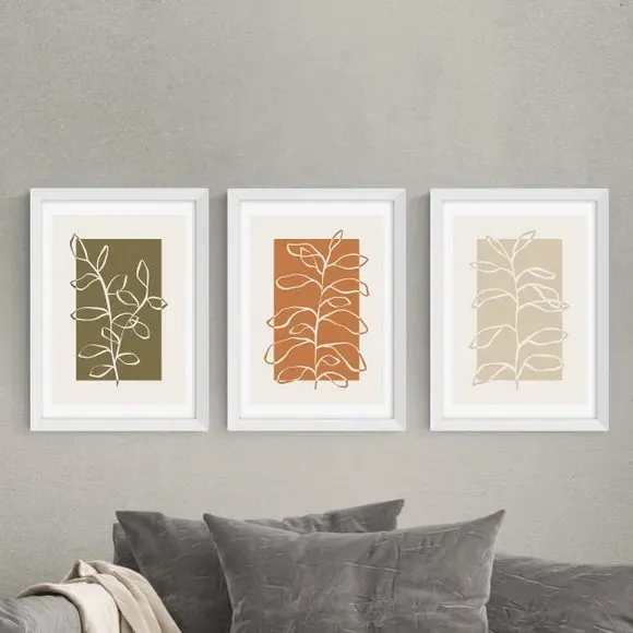 Set of 3 Botany Wall Prints - Multicolor