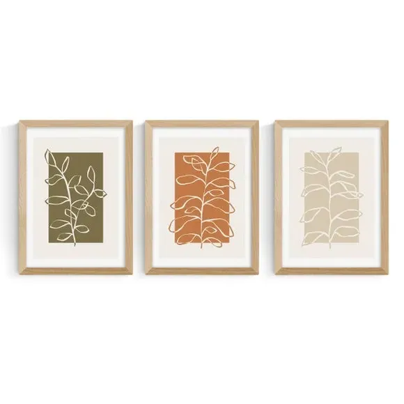 Set of 3 Botany Wall Prints - Multicolor