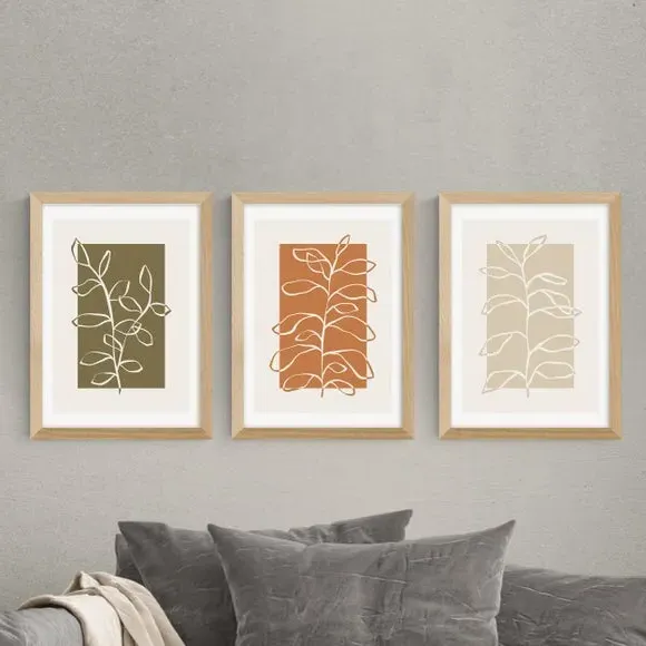 Set of 3 Botany Wall Prints - Multicolor