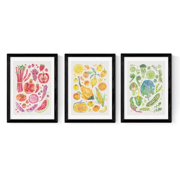 Set of 3 Framed Prints Botanical Design
