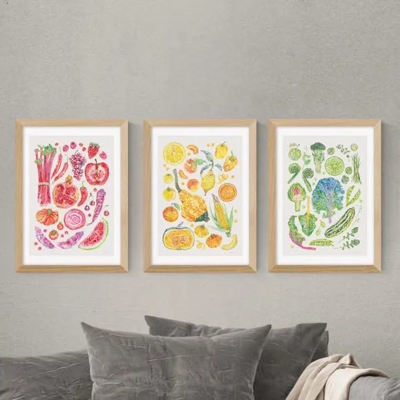 Set of 3 Framed Prints Botanical Design