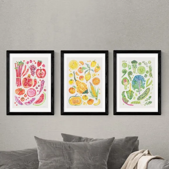 Set of 3 Framed Prints Botanical Design