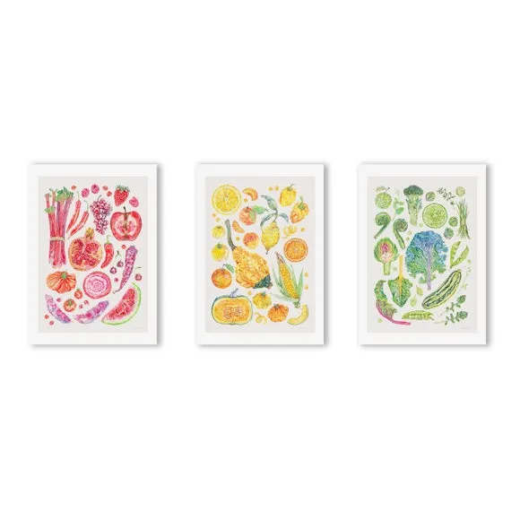 Set of 3 Framed Prints Botanical Design