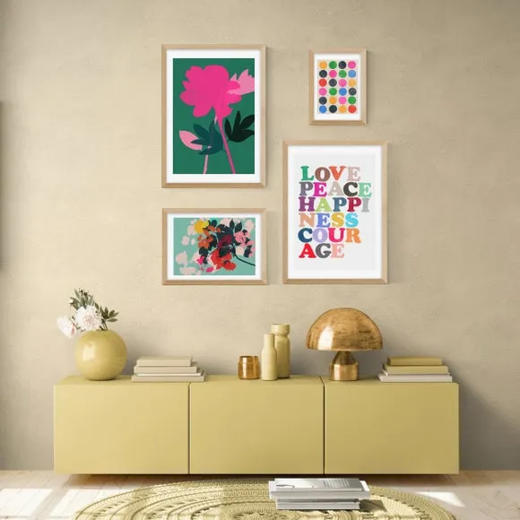 Set of 4 Abstract Art Prints - Multicolor