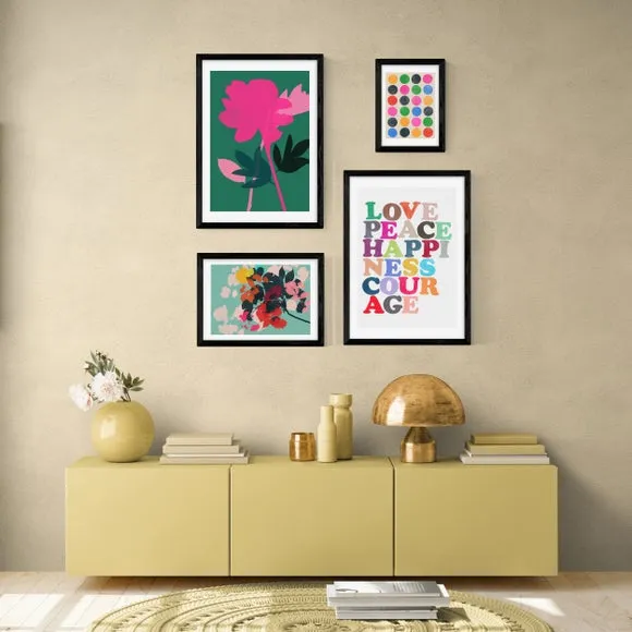 Set of 4 Abstract Art Prints - Multicolor