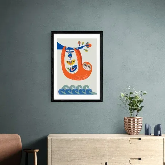 Sloth Wall Print - Multicolor