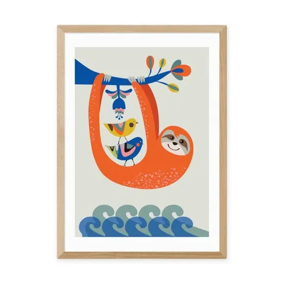 Sloth Wall Print - Multicolor