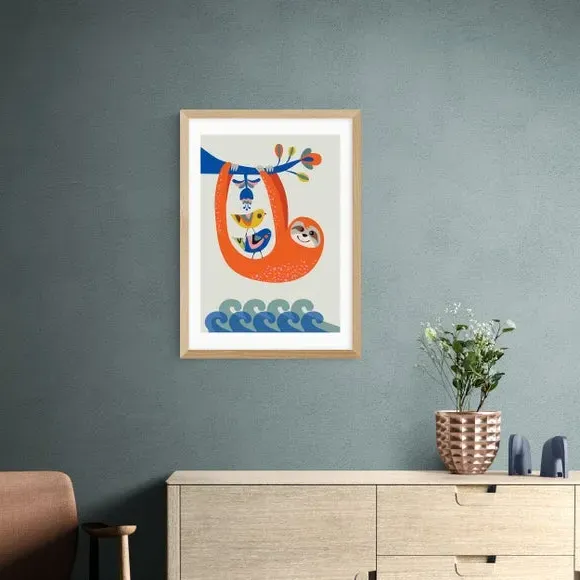 Sloth Wall Print - Multicolor