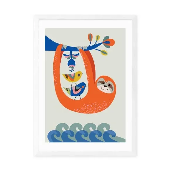 Sloth Wall Print - Multicolor