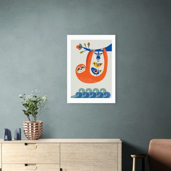 Sloth Wall Print - Multicolor