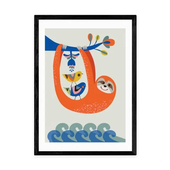 Sloth Wall Print - Multicolor