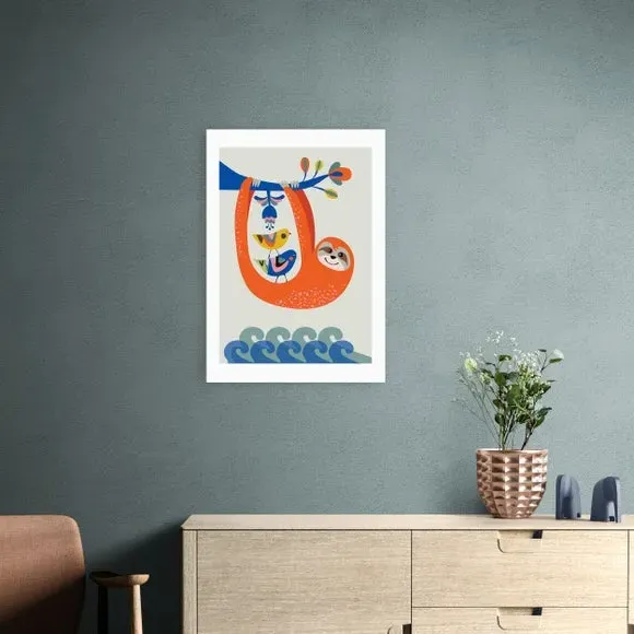 Sloth Wall Print - Multicolor image