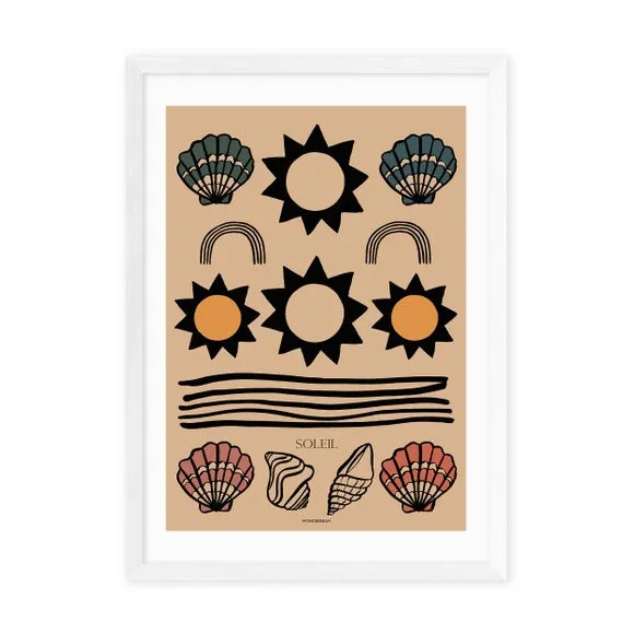 Soleil Tapestry Wall Print - Brown, Paper