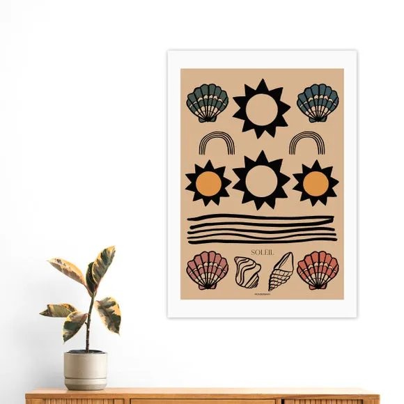 Soleil Tapestry Wall Print - Brown, Paper image