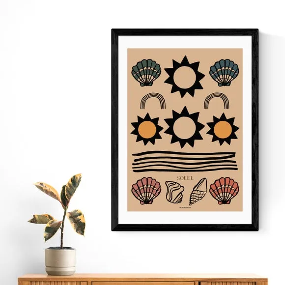 Soleil Tapestry Wall Print - Brown, Paper