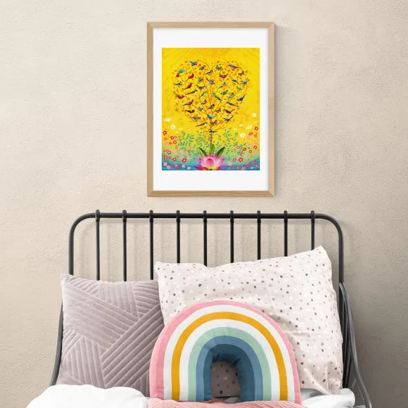 Sound of Sunshine Wall Print - Yellow, Paper