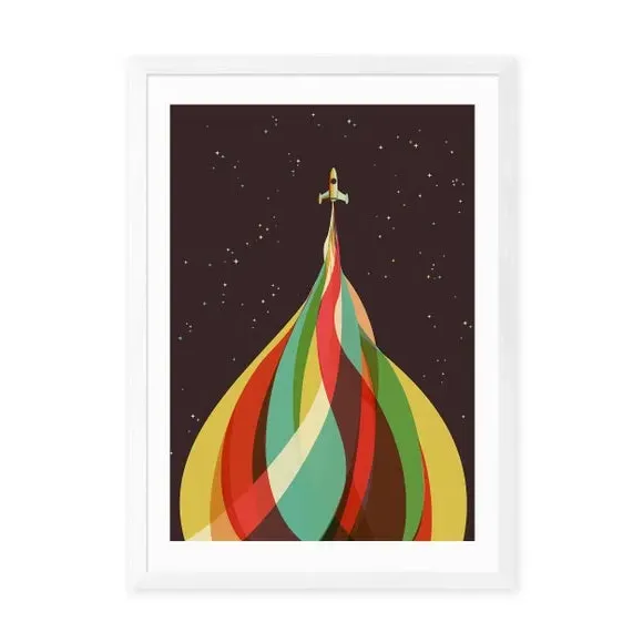 Space Boy Wall Print - Multicolor, Paper