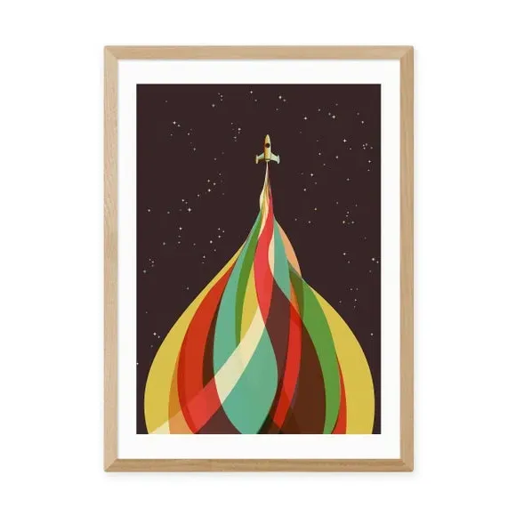 Space Boy Wall Print - Multicolor, Paper
