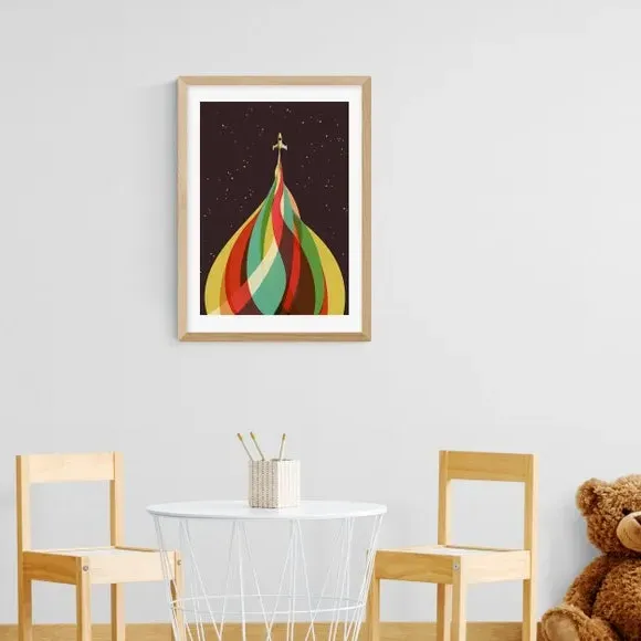 Space Boy Wall Print - Multicolor, Paper