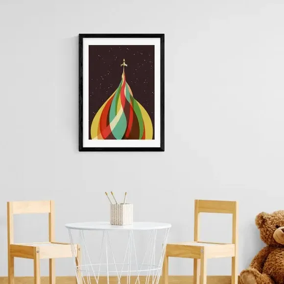 Space Boy Wall Print - Multicolor, Paper