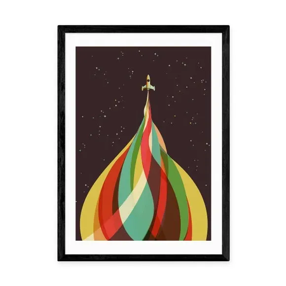 Space Boy Wall Print - Multicolor, Paper