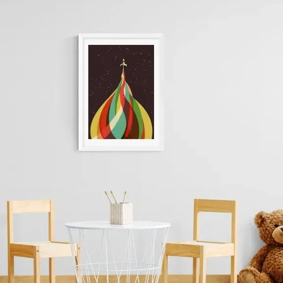Space Boy Wall Print - Multicolor, Paper