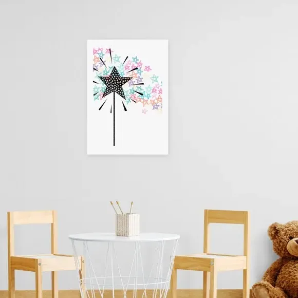 Star Themed Wall Print - Multicolor, Paper image