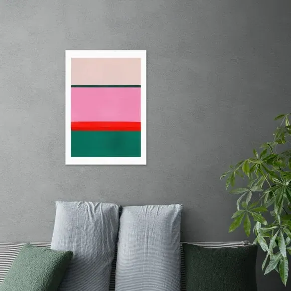 Stripe Study 16 Wall Print - Pink