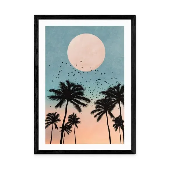 Sunrise Wall Print - Blue, Paper
