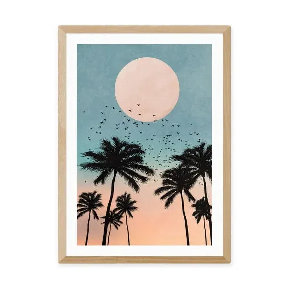 Sunrise Wall Print - Blue, Paper