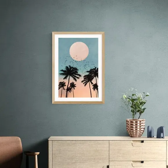 Sunrise Wall Print - Blue, Paper