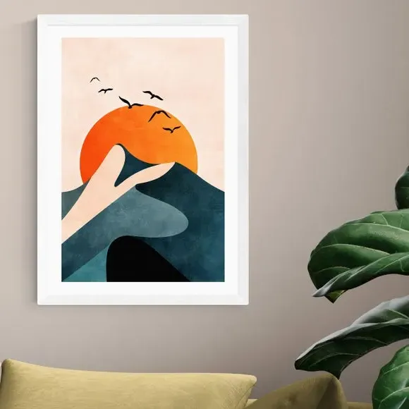 Sunset Mountain Print - Orange