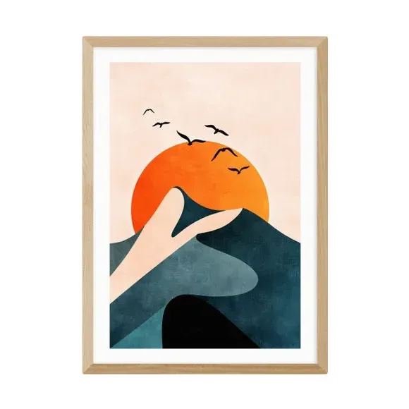 Sunset Mountain Print - Orange